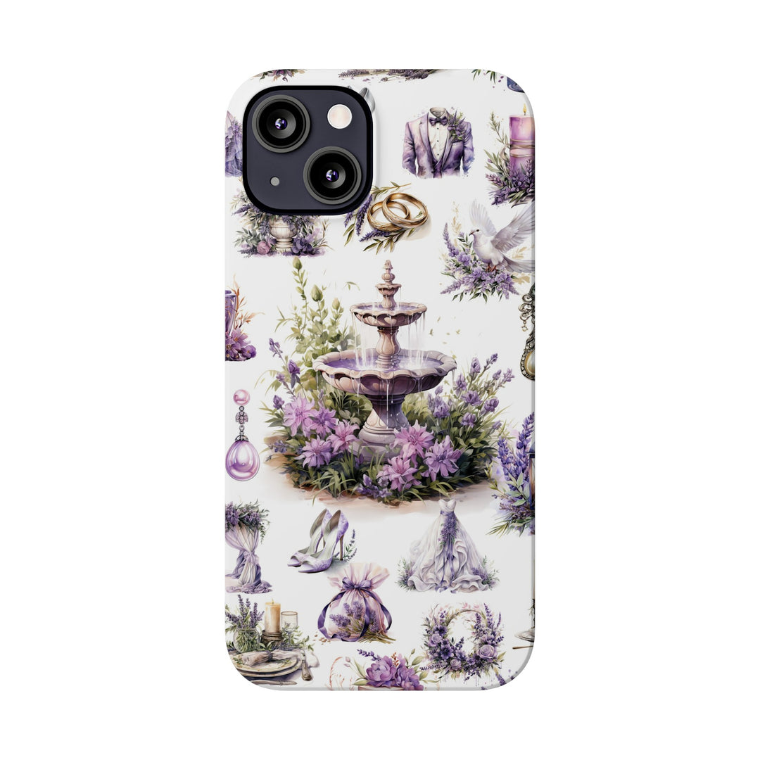Slim Cute Phone Cases for Iphone | iPhone 15 Case | iPhone 15 Pro Max Case, Iphone 14, Iphone 14 Pro Max, Iphone 13, Lavender Wedding Theme - Studio40ParkLane