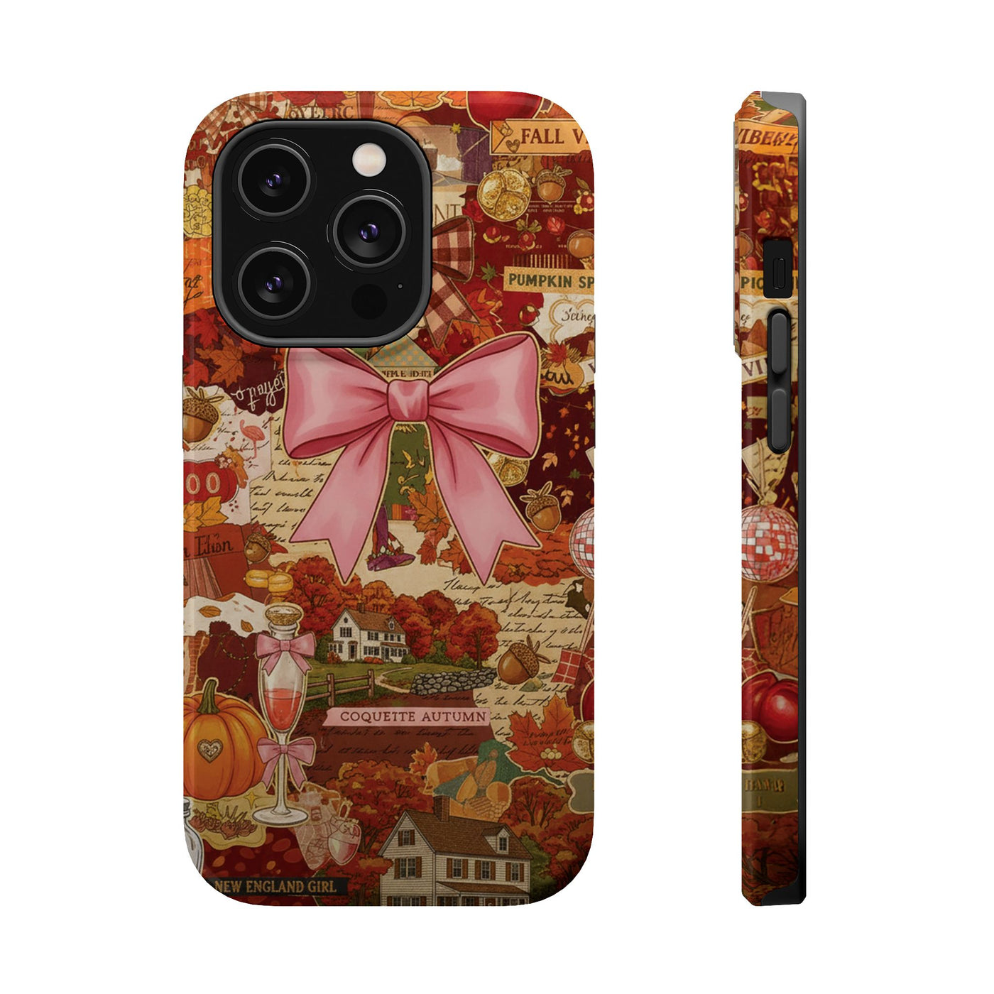 New England Fall Coquette Collage Tough Magsafe Cute Phone Cases for Iphone | iPhone 15 Pro Max Case, Iphone 14, Iphone 14 13 12 11 10 9 8 7 - Studio40ParkLane