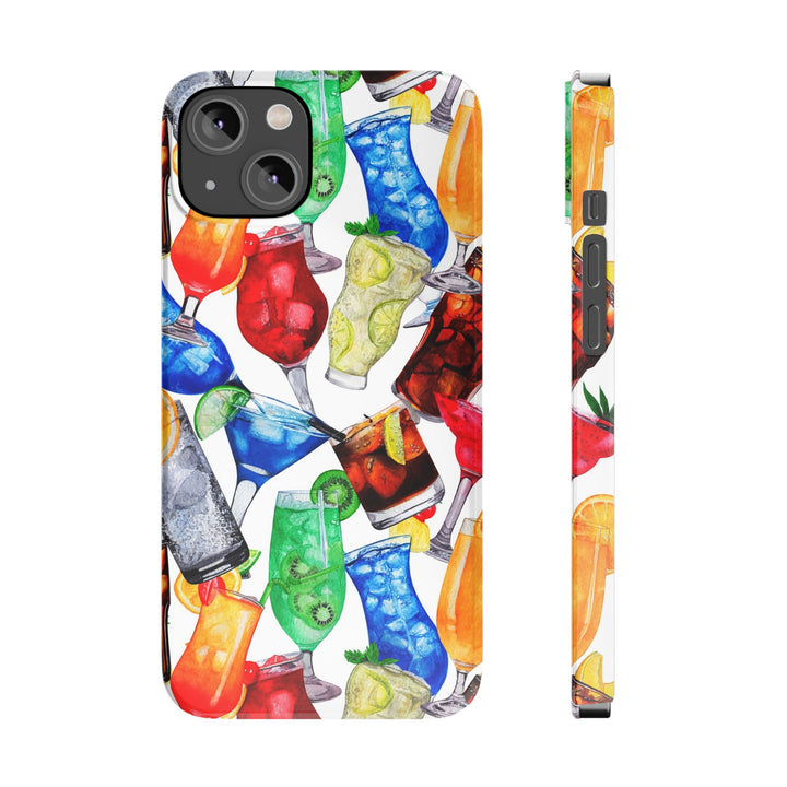 Slim Cute Phone Cases for Iphone - | iPhone 15 Case | iPhone 15 Pro Max Case, Iphone 14 Case, Iphone 14 Pro Max, Iphone 13, Summer Fruit Cocktail - Studio40ParkLane