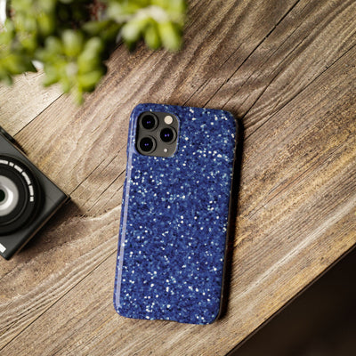 Slim Blue Muted Faux Play on Glitter Effect Cute Phone Cases for Iphone 16 Pro Max | iPhone 15 Case | iPhone 15 Pro Max Case, Iphone 14, Iphone 14 Pro Max, Iphone 13 12 11 8 7