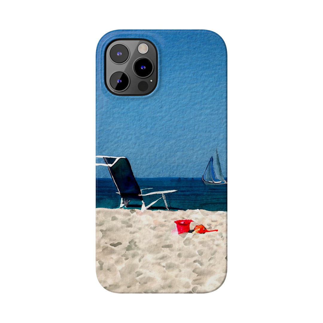 Slim Cute Phone Cases for Iphone - | iPhone 15 Case | iPhone 15 Pro Max Case, Iphone 14 Case, Iphone 14 Pro Max, Iphone 13, Summer Beach Chair Watercolor - Studio40ParkLane