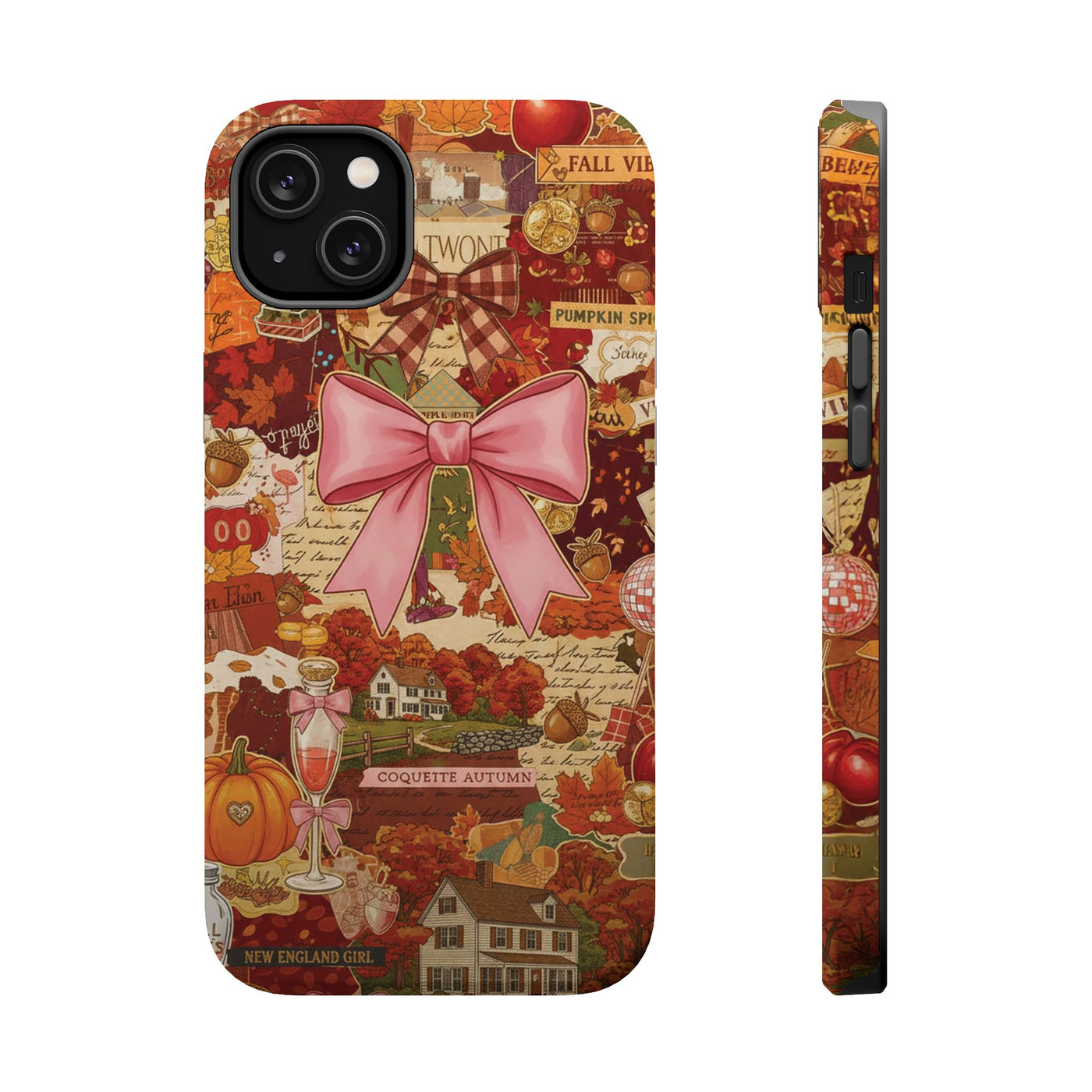 New England Fall Coquette Collage Tough Magsafe Cute Phone Cases for Iphone | iPhone 15 Pro Max Case, Iphone 14, Iphone 14 13 12 11 10 9 8 7 - Studio40ParkLane