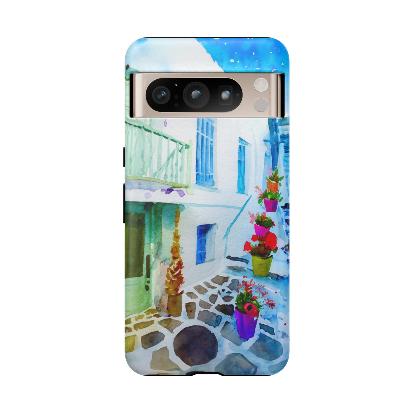 Impact Resistant, Greece House, Cute Phone Cases for Samsung S24, S23, S22, S21, IPhone 15 pro Iphone 14 pro Iphone 13 IPhone 12 Iphone 11