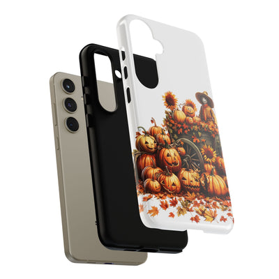 Impact Resistant, Fall Leaves Scarecrow, Cute Phone Cases for Samsung S24, S23, S22, S21, IPhone 15 pro Iphone 14 pro Iphone 13 IPhone 12 Iphone 11