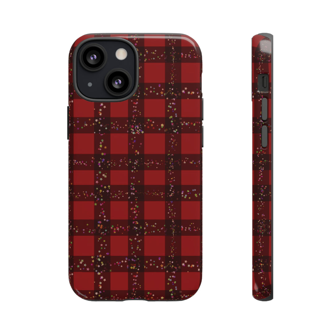 Cute IPhone Case | iPhone 15 Case | iPhone 15 Pro Max Case, Iphone 14 Case, Iphone 14 Pro Max Case IPhone Case for Art Lovers, Red Festive Plaid - Studio40ParkLane