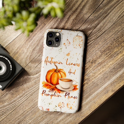 Slim Fall Leaves and Pumpkins Slim Cute Phone Cases for Iphone  | iPhone 15 Case | iPhone 15 Pro Max Case, Iphone 14, Iphone 14 Pro Max, Iphone 13