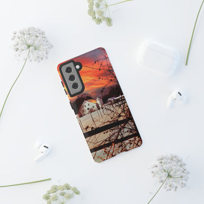 Impact Resistant, Winter Sunset Cute Phone Cases for Samsung S24, S23, S22, S21, IPhone 15 pro Iphone 14 pro Iphone 13 IPhone 12 Iphone 11