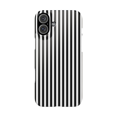 Slim Black White Striped Cute Phone Case for Iphone 16 - | iPhone 15 Pro Max Case | iPhone 14 Case Iphone 13 12 11 10 9 8 7 Gift for Her - Studio40ParkLane