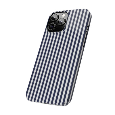 Slim Navy Blue Striped Cute Phone Case for Iphone 16 - | iPhone 15 Pro Max Case | iPhone 14 Case Iphone 13 12 11 10 9 8 7 XS X Gift for Her - Studio40ParkLane