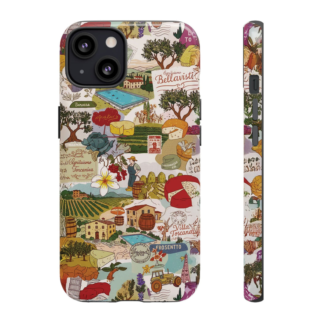 Italy Tuscany Coquette Collage Tough Premium Phone Case - For iPhone 17 Pro Max iPhone 16 Pro iPhone 15 Iphone 14 Plus 13 Pro 12 11 10 XR - Studio40ParkLane