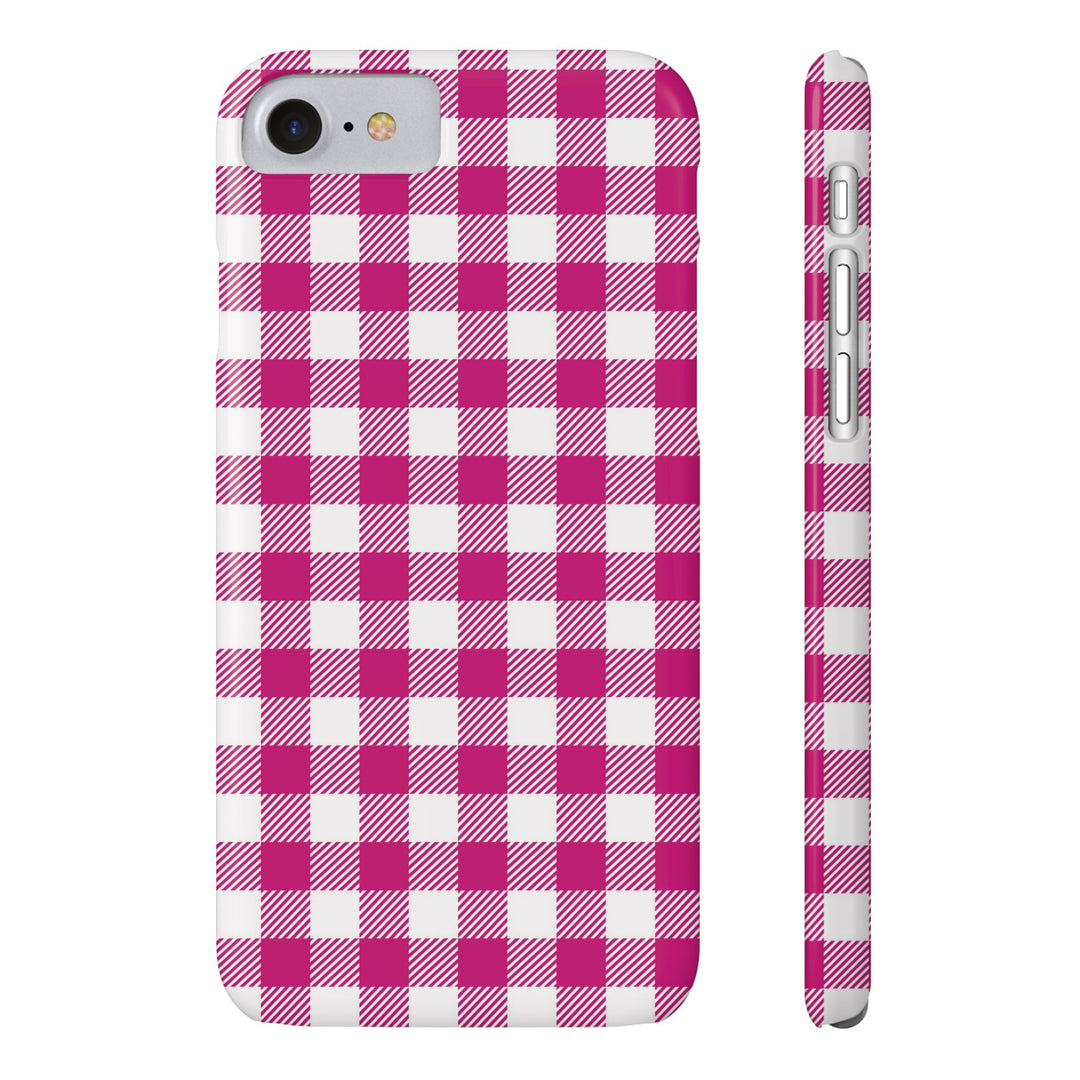 Slim Pink Gingham Gift for Her Cute Phone Cases for Iphone 16 Pro Max | iPhone 15 Case | iPhone 15 Pro Max Case, Iphone 14, 13, 12, 11, 10, 8, 7 - Studio40ParkLane