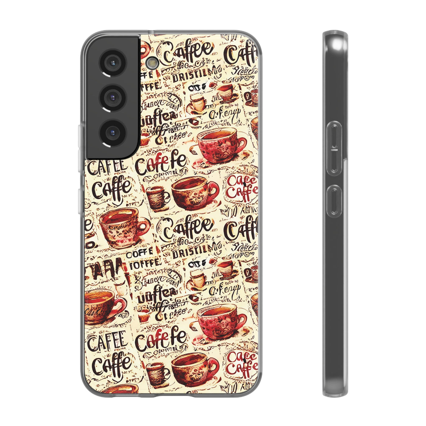 Cute Flexi Samsung Phone Cases, Paris Coffee Cup Galaxy S23 Phone Case, Samsung S22 Case, Samsung S21 Case, S20 Plus