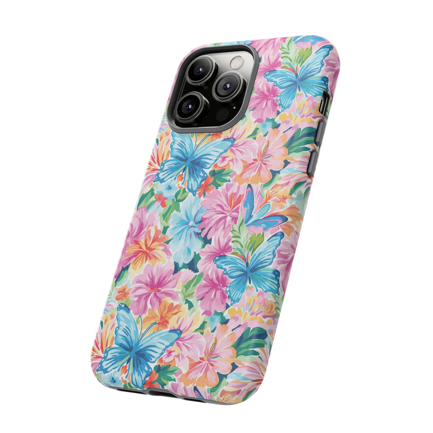 Premium Tough Butterflies Flowers Cute Phone Cases for Samsung S24, S23, S22, S21, S20, Plus and Ultra, Iphone 16 Pro Max,15, 14, 13, 12, 11, 10