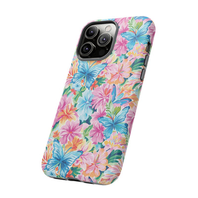 Premium Tough Butterflies Flowers Cute Phone Cases for Samsung S24, S23, S22, S21, S20, Plus and Ultra, Iphone 16 Pro Max,15, 14, 13, 12, 11, 10