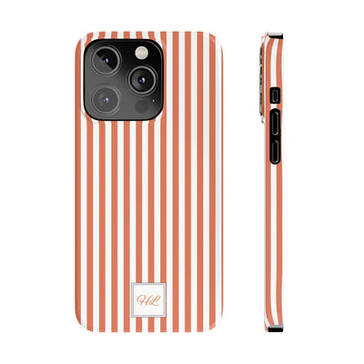 Slim Custom Personalized Winter Peach Striped Phone Case for Iphone 17 - | iPhone 16 Pro Max Case | iPhone 15 Case Iphone 14 13 12 11 10 9 8 - Studio40ParkLane