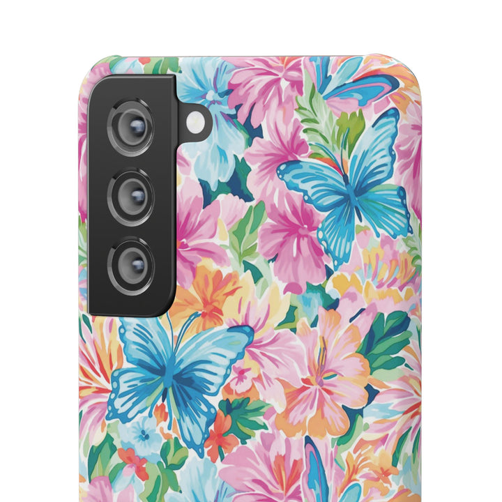 Sleek Snap Butterflies Flowers Cute Phone Case for iPhone 16 15 14 13 12 11 X Xs Max Xr Pro Plus Samsung Galaxy S24 S23 S22 S21 S20 Ultra