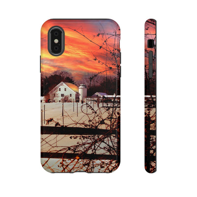 Impact Resistant, Winter Sunset Cute Phone Cases for Samsung S24, S23, S22, S21, IPhone 15 pro Iphone 14 pro Iphone 13 IPhone 12 Iphone 11