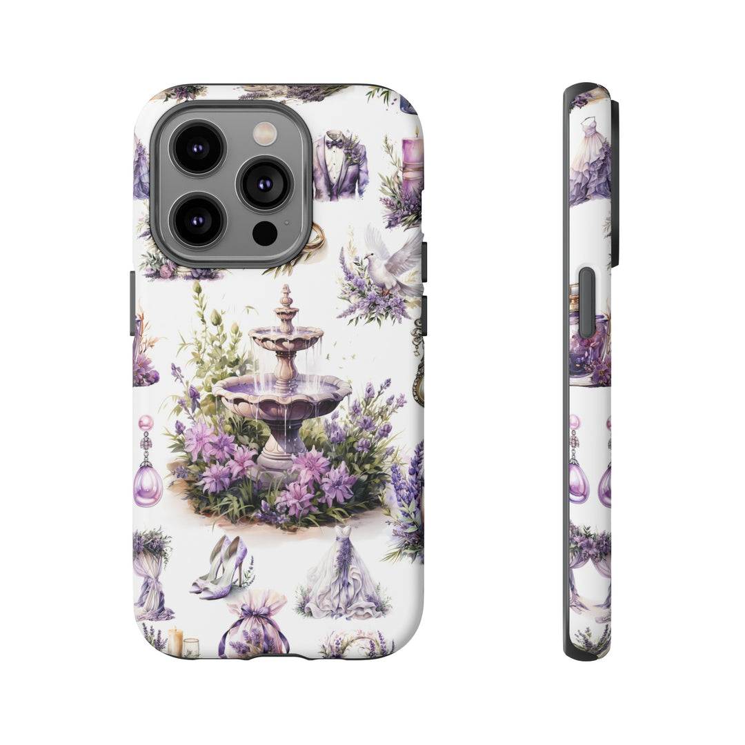 Impact Resistant, Lavender Wedding, Cute Phone Cases for Samsung S24, S23, S22, S21, IPhone 15 pro Iphone 14 pro Iphone 13 IPhone 12 Iphone 11 - Studio40ParkLane