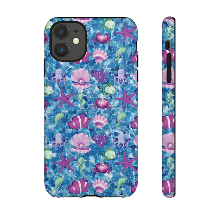 Cute IPhone Case | Blue Pink Under The Sea, iPhone 15 Case | iPhone 15 Pro Case, Iphone 14 Case, Iphone 14 Pro Max Case, Protective Iphone Case - Studio40ParkLane