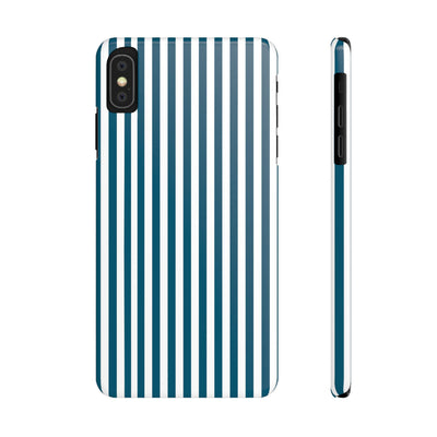 Slim Teal Blue Striped Cute Phone Case for Iphone 16 - | iPhone 15 Pro Max Case | iPhone 14 Case Iphone 13 12 11 10 9 8 7 X XS Gift for Her - Studio40ParkLane