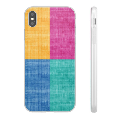 Cute Flexi Phone Cases, Abstract Colored Blocks, Compatible with Samsung Galaxy S23, Samsung S22, Samsung S21, Samsung S20, Galaxy S20 Ultra