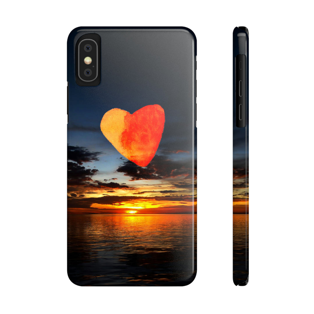 Slim Cute Phone Cases for Iphone - | iPhone 15 Case | iPhone 15 Pro Max Case, Iphone 14 Case, Iphone 14 Pro Max, Iphone 13, Rising Heart Sunset - Studio40ParkLane
