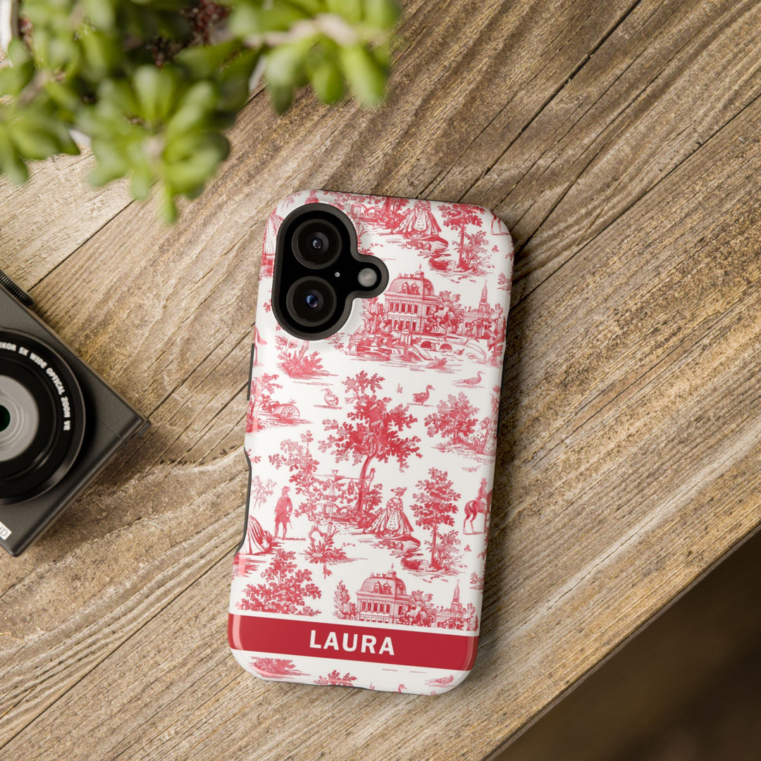 Magsafe French Toile Personalized Initial Custom Gift for Her Cute Phone Cases for Iphone 16 Pro Max | iPhone 15 Case | iPhone 15 Pro Max Case, Iphone 14, 13, 12, 11, 10, 8, 7 - Studio40ParkLane