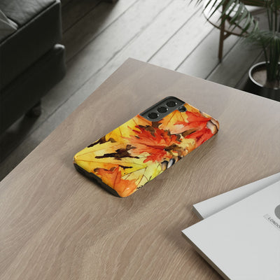 Impact Resistant, Fall Leaves, Cute Phone Cases for Samsung S24, S23, S22, S21, IPhone 15 pro Iphone 14 pro Iphone 13 IPhone 12 Iphone 11