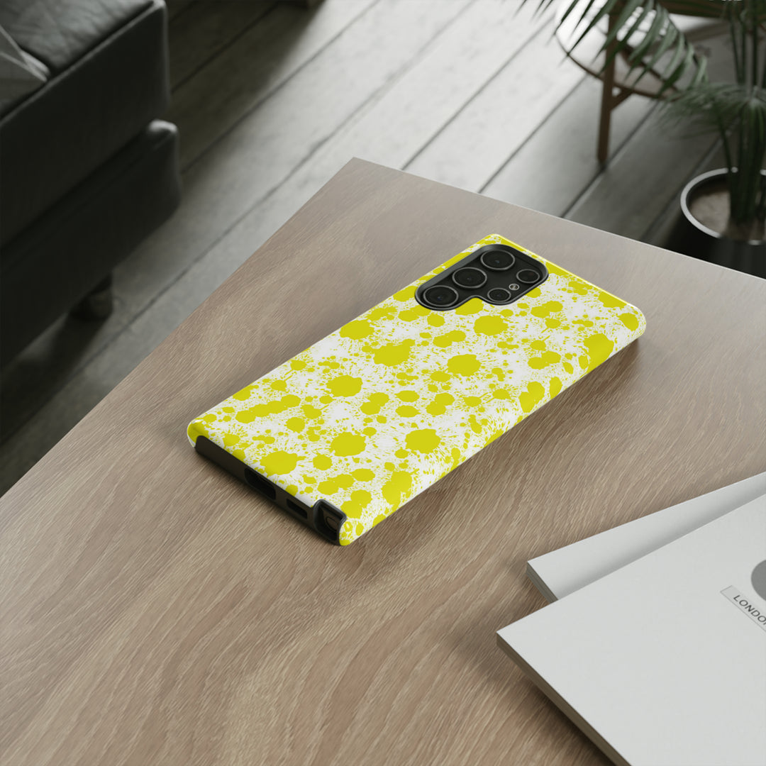 Cool Phone Case | Aesthetic Phone Case | Paint Splash Yellow | For Samsung Galaxy S23, S22, S21, S20 | Luxury Double Layer | Cute - Studio40ParkLane