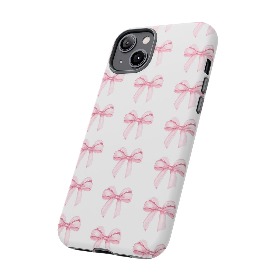 Pink Bows Cute Phone Case, for IPhone 16 Pro Max | Iphone 15, Iphone 14, IPhone 13 Case, 11 8 7, Samsung Galaxy S24, S23, S22, S21, 2 Layer Protection - Studio40ParkLane
