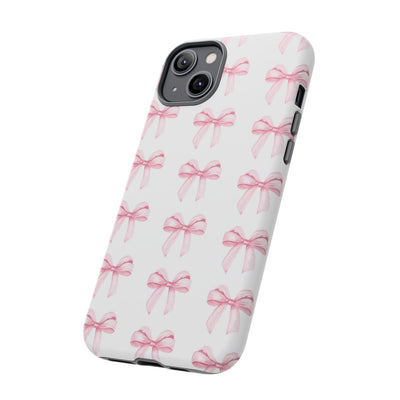 Pink Bows Cute Phone Case, for IPhone 16 Pro Max | Iphone 15, Iphone 14, IPhone 13 Case, 11 8 7, Samsung Galaxy S24, S23, S22, S21, 2 Layer Protection