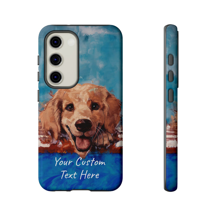 Personalize this Cute Samsung Phone Case | Golden Retriever Dog Samsung Phone Case | Galaxy S23, S22, S21, S20 | Personalized Samsung Cases - Studio40ParkLane