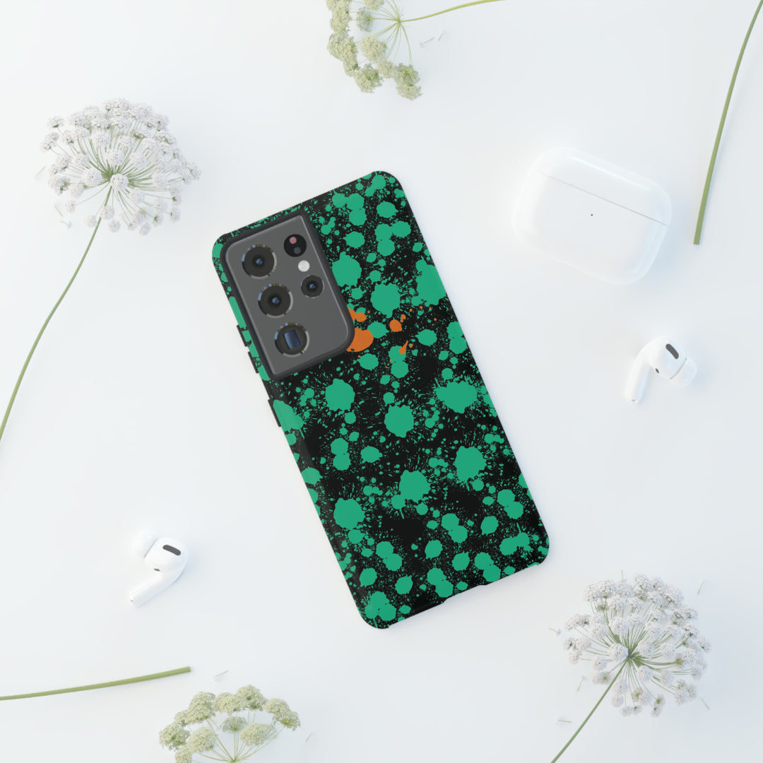 Cute Samsung Phone Case | Aesthetic Samsung Phone Case | Paint Splash Green Orange | Galaxy S23, S22, S21, S20 | Luxury Double Layer | Cool - Studio40ParkLane