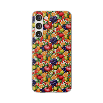 Cute Flexi Phone Cases, Summer Fruit Mix, Compatible with Samsung Galaxy S23, Samsung S22, Samsung S21, Samsung S20, Galaxy S20 Ultra