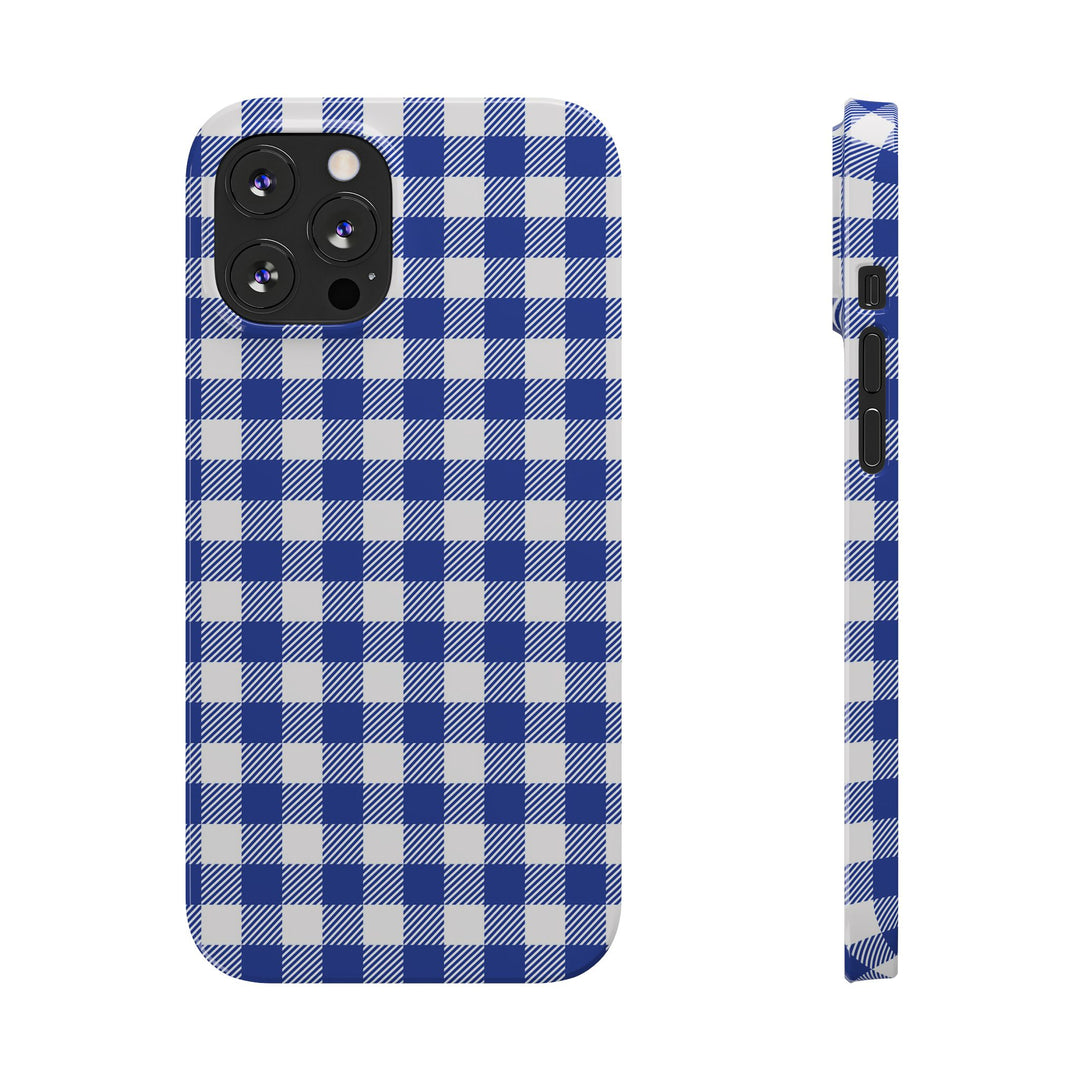 Slim Blue Gingham Gift for Her Cute Phone Cases for Iphone 16 Pro Max | iPhone 15 Case | iPhone 15 Pro Max Case, Iphone 14, 13, 12, 11, 10, 8, 7 - Studio40ParkLane