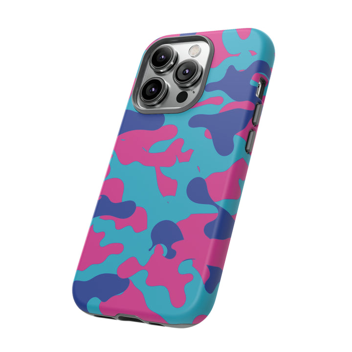 Cute IPhone Case | Blue Pink Camouflage, iPhone 15 Case | iPhone 15 Pro Case, Iphone 14 Case, Iphone 14 Pro Max Case, Protective Iphone Case - Studio40ParkLane
