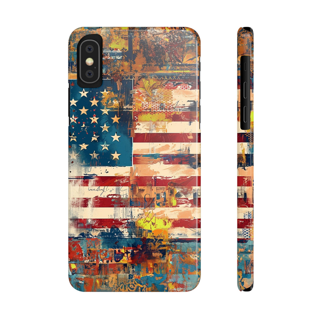 Slim Cute Phone Cases for Iphone | iPhone 15 Case | iPhone 15 Pro Max Case, Iphone 14, Iphone 14 Pro Max, Iphone 13, US Flag Abstract - Studio40ParkLane