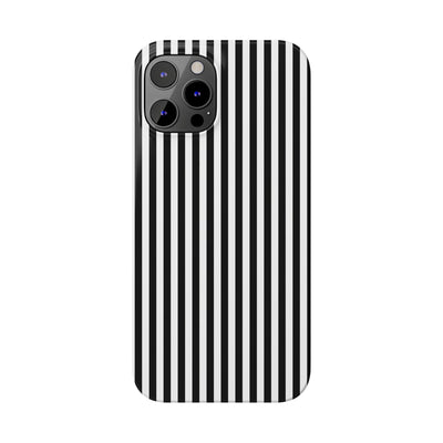 Slim Black White Striped Cute Phone Case for Iphone 16 - | iPhone 15 Pro Max Case | iPhone 14 Case Iphone 13 12 11 10 9 8 7 Gift for Her - Studio40ParkLane