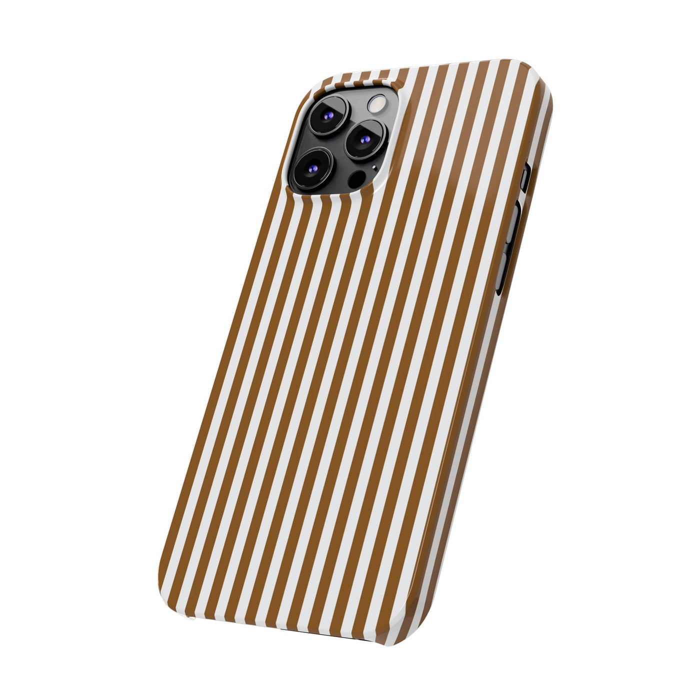 Slim Mocca Brown Striped Cute Phone Case for Iphone 16 - | iPhone 15 Pro Max Case | iPhone 14 Case Iphone 13 12 11 10 9 8 7 XS X Gift for Her - Studio40ParkLane