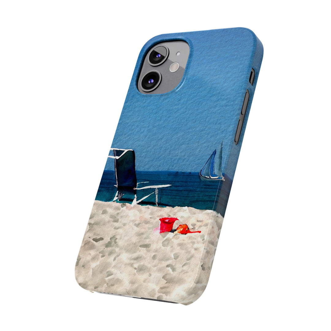 Slim Cute Phone Cases for Iphone - | iPhone 15 Case | iPhone 15 Pro Max Case, Iphone 14 Case, Iphone 14 Pro Max, Iphone 13, Summer Beach Chair Watercolor - Studio40ParkLane