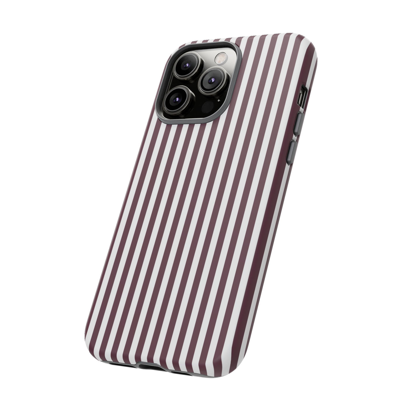 Tough Premium Burgundy Stripes Phone Case Gift for Her - For Apple iPhone 16 Pro Max 16e iPhone 15 Pro iPhone Iphone 14 Plus 13 Pro 12 SE XR - Studio40ParkLane