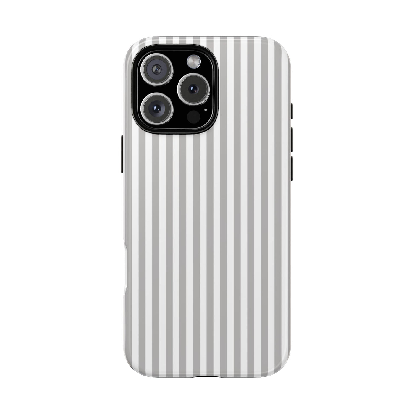 Tough Premium Ash Grey Stripes Phone Case Gift for Her - For Apple iPhone 16 Pro Max 16e iPhone 15 Pro iPhone Iphone 14 Plus 13 Pro 12 SE XR - Studio40ParkLane