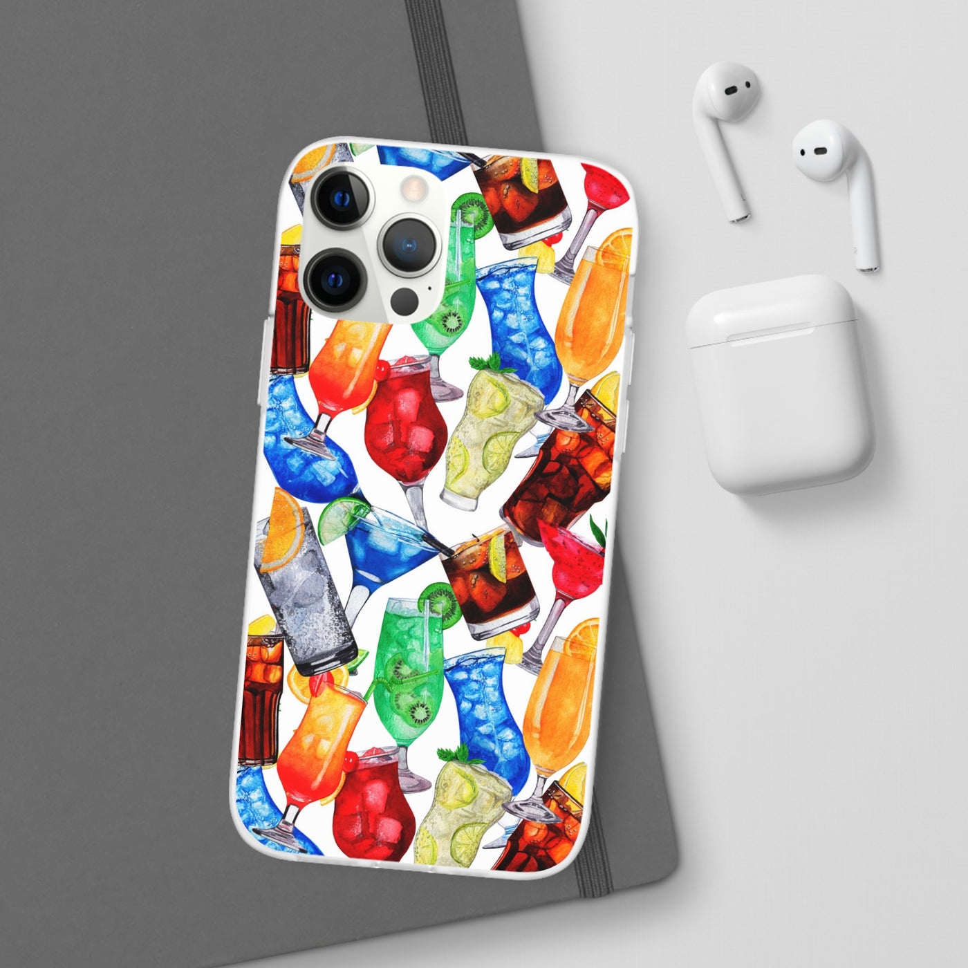 Cute Flexi Phone Cases, For Iphones and Samsung Galaxy Phones, Tropical Summer Fruit Cocktails, Galaxy S23 Phone Case, Samsung S22 Case, Samsung S21, Iphone 15, Iphone 14, Iphone 13