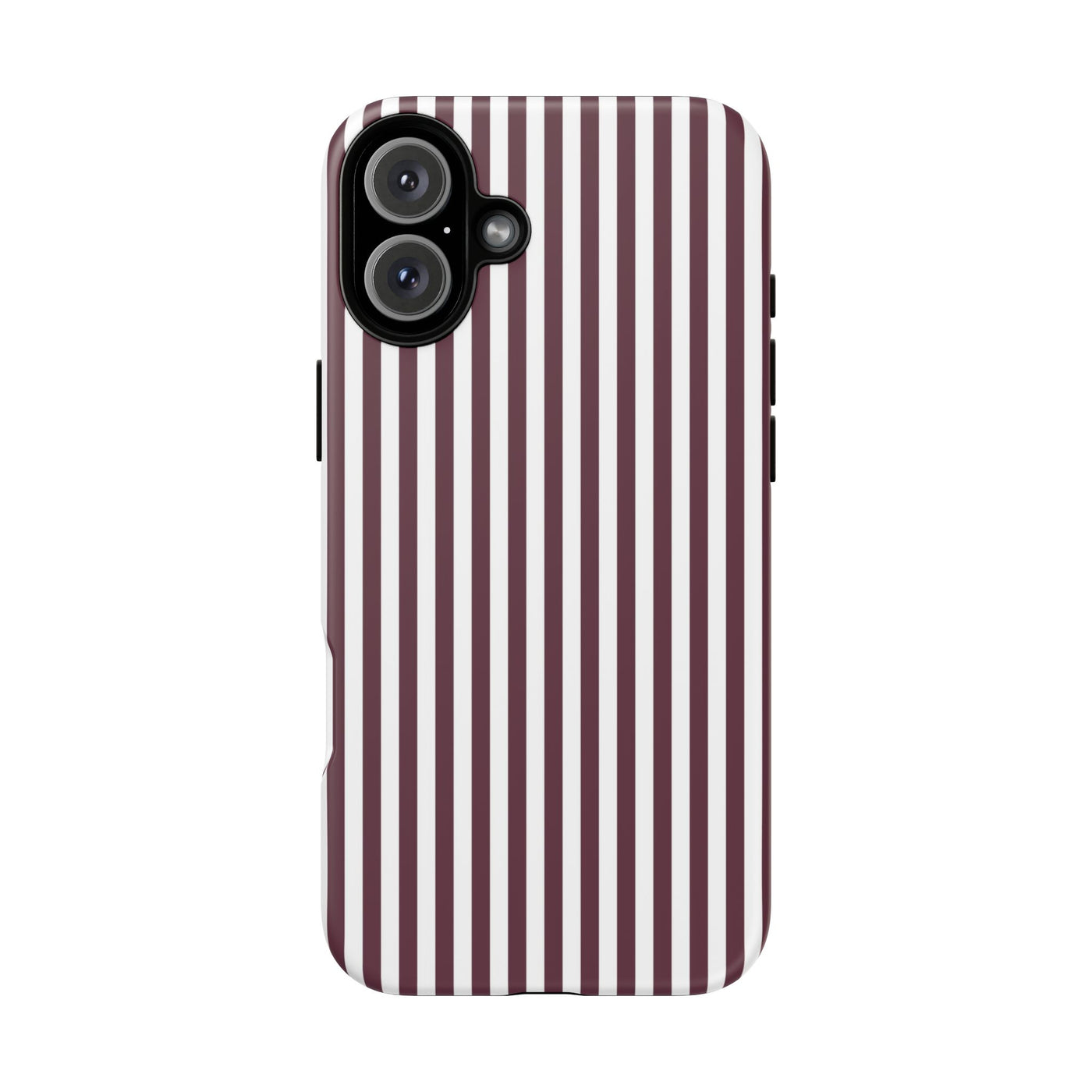 Tough Premium Burgundy Stripes Phone Case Gift for Her - For Apple iPhone 16 Pro Max 16e iPhone 15 Pro iPhone Iphone 14 Plus 13 Pro 12 SE XR - Studio40ParkLane