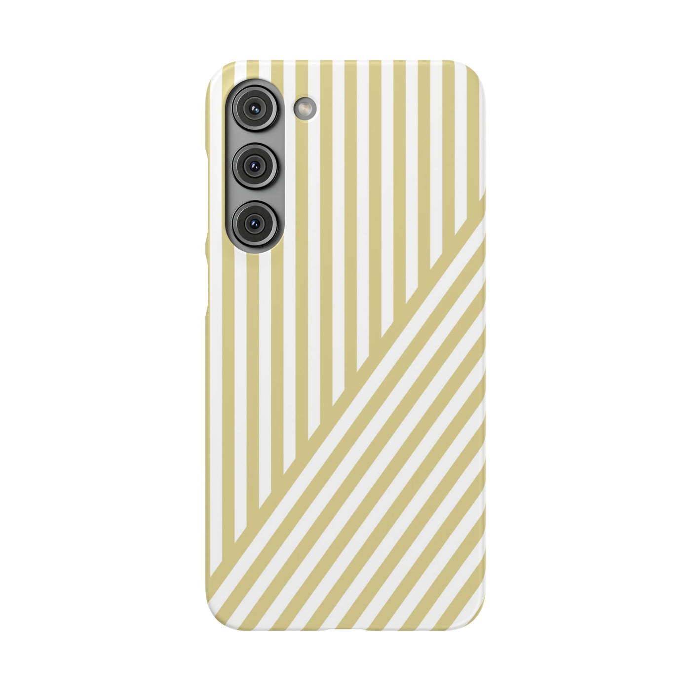 Aesthetic Yellow Beige Stripes Cute Phone Case Sleek Snap - For iPhone 17 Pro Max iPhone 16 Pro iPhone 15 Iphone 14 Plus 13 Pro 12 11 10 Gift