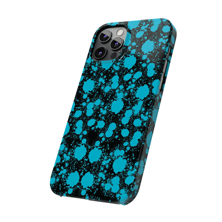 Slim Cute Phone Cases for Iphone - | iPhone 15 Case | iPhone 15 Pro Max Case, Iphone 14 Case, Iphone 14 Pro Max, Iphone 13, Blue Paint Blots Splash - Studio40ParkLane