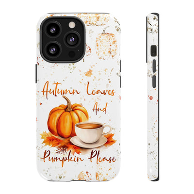 Impact Resistant, Fall Leaves Pumpkin Pie, Cute Phone Cases for Samsung S24, S23, S22, S21, IPhone 15 pro Iphone 14 pro Iphone 13 IPhone 12 Iphone 11