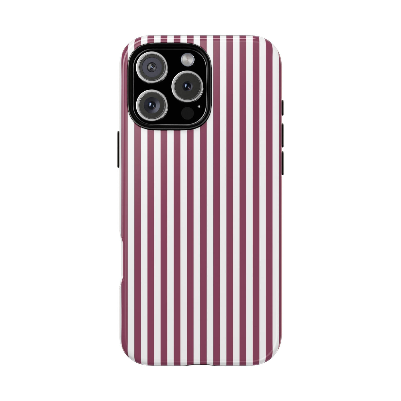 Tough Premium Old Claret Stripes Phone Case Gift for Her - For Apple iPhone 16 Pro Max 16e iPhone 15 Pro iPhone Iphone 14 Plus 13 Pro 12 SE XR - Studio40ParkLane