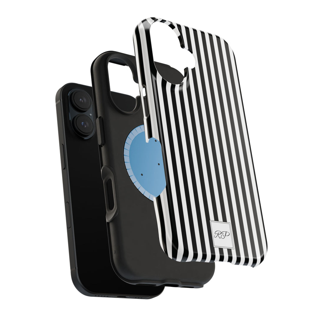 Custom Personalized Black White Striped Magsafe Phone Case for Iphone 17 - | iPhone 16 Pro Max Case | iPhone 15 Case Iphone 14 13 12 11 10 - Studio40ParkLane