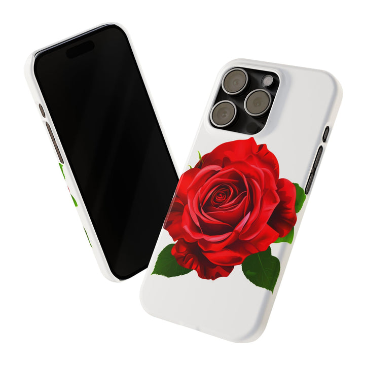 Slim Red Rose Flowers Gift for Her Cute Phone Cases for Iphone 16 Pro Max | iPhone 15 Case | iPhone 15 Pro Max Case, Iphone 14, Iphone 14 Pro Max, Iphone 13 12 11 8 7 - Studio40ParkLane
